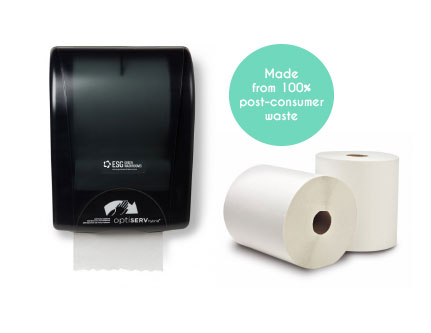 eco friendly cleaning options dispenser and paper